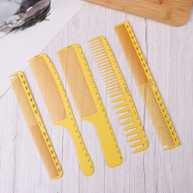 

Yellow Hair Cutting Comb Hairdresser Professional Hairdressing Pointed Tail Comb Barber Shop Men's Broad Tooth Hairbrush