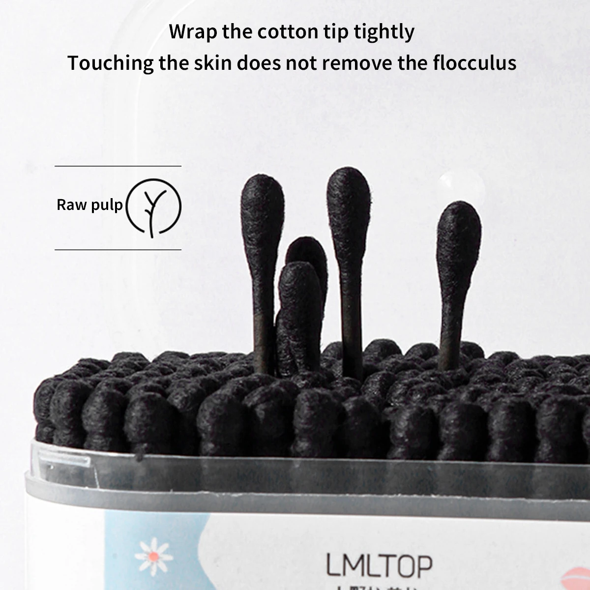 200 pz tampone di cotone usa e getta detergente per le orecchie a spirale nero doppie teste tampone medico rossetto sopracciglio ciglia Cotton fioc strumento di trucco