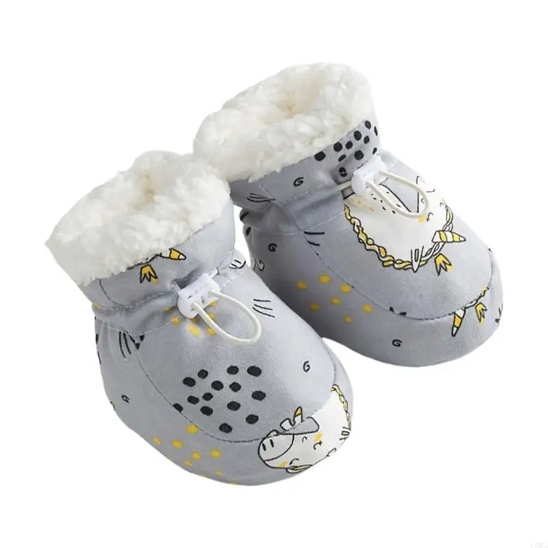 

CORB Prewalker Crib Shoes Printed Pattern First Walking Shoes Footwear Warm Shoes Soft Soles Shoes Autumn Winter Sneaker