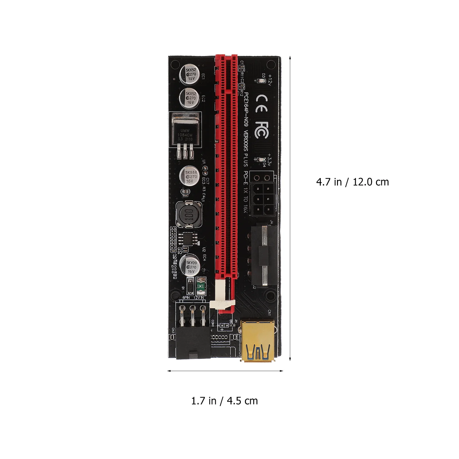 

5 комплектов Pci-E 1x–16x Riser Cable Стабильный графический источник питания Улучшенный 6-контактный адаптер постоянного тока с экранированным проводом 3 м для майнинга