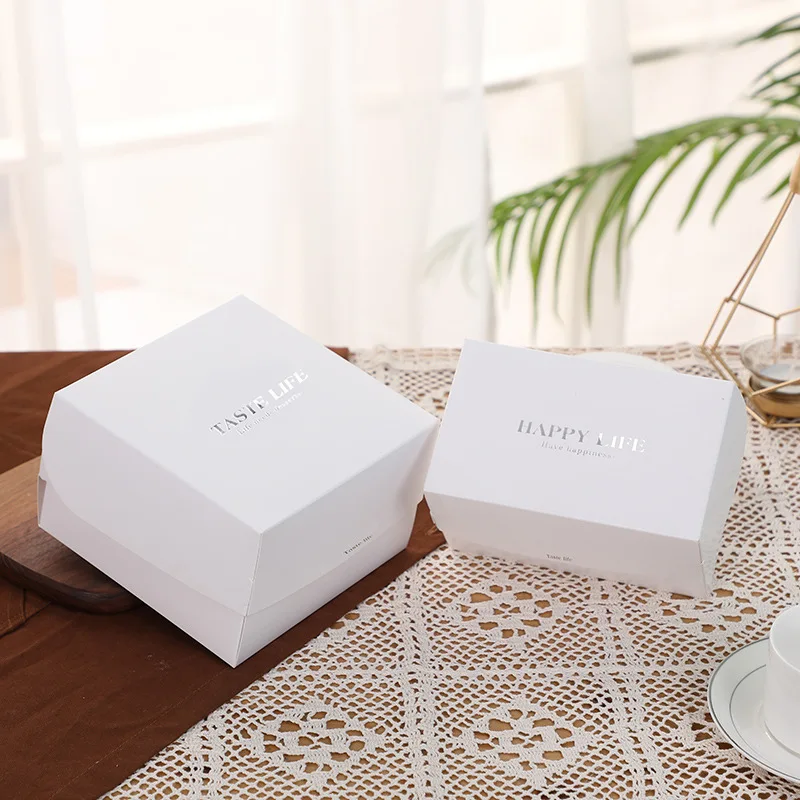 

White Kraft Paper Gift Box Wedding Birthday Party Decoration Cake Packaging Box Event Party Gift