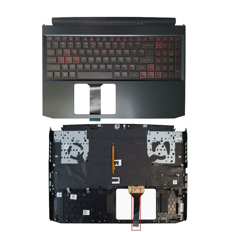 Palmrest with US/SP/UK/LA Language Red Words Backlight For Acer Nitro5 AN515-57