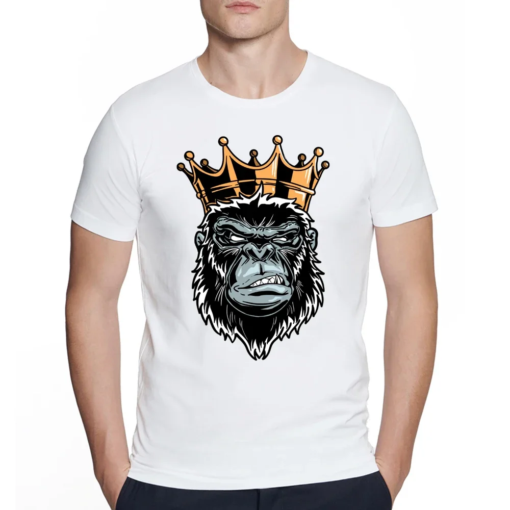 

Summer harajuku Men Clothes Gorilla King Awesome Gorilla Ape Wildlife Leisure Short Sleeve O-neck Streetwear Graphic Tee