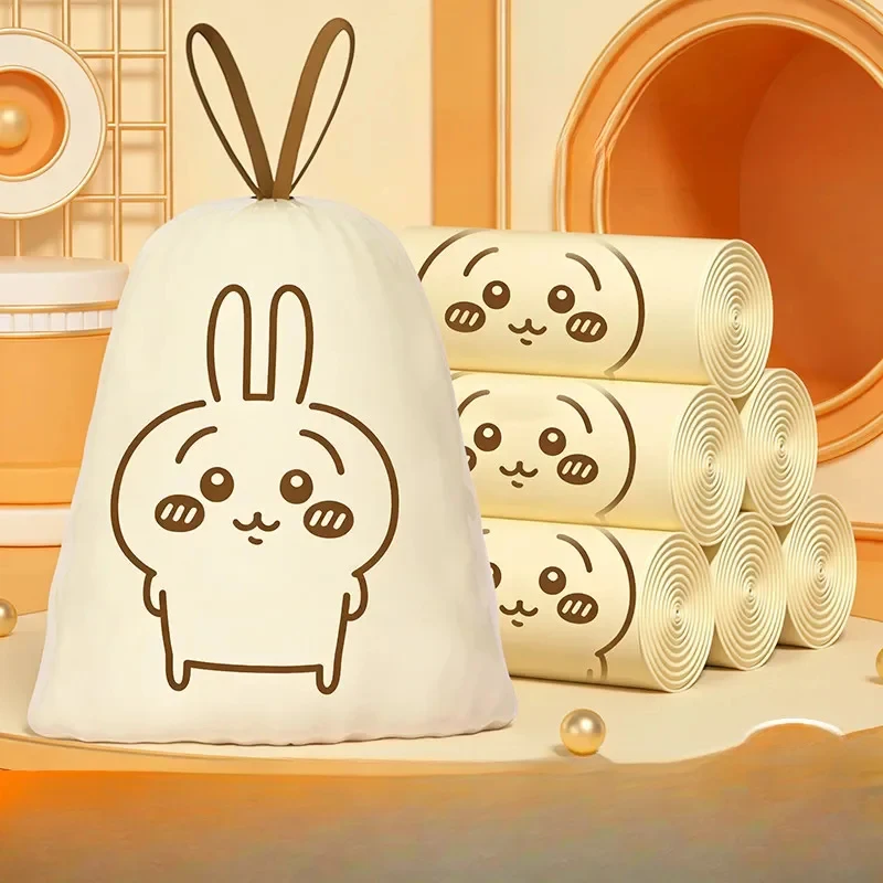 Juego de Bolsas de Basura Aromáticas Chiikawa con Lindo Estampado de Usagi, Bolsas de Basura Gruesas con Cordón, Aroma Fresco para el Hogar y la Cocina, Paquete Completo
