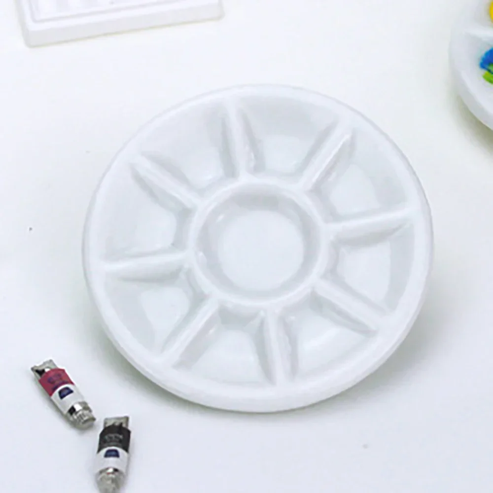 1 pçs 1/12 casa de bonecas em miniatura paleta cerâmica pigmento prato modelo brinquedos para casa boneca acessórios decoração ob11 bjd