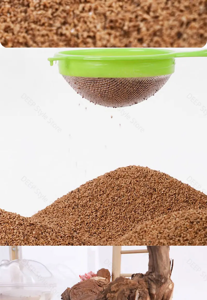 Staubfreies Walnuss-Sandbett, Deodorant-Streu für Hamster, Rutin-Hamster, Hühner, Syrische Hamster, Ratten, Nest, Landschaftsgestaltung für Kleintiere – Detail 10