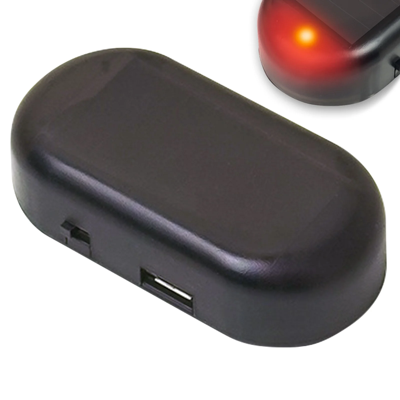 자동차 가짜 보안 시스템 조명, 태양광 구동 시뮬레이션 더미 알람, 모조 LED 무선 플래시 경고, 도난 방지 경고 램프