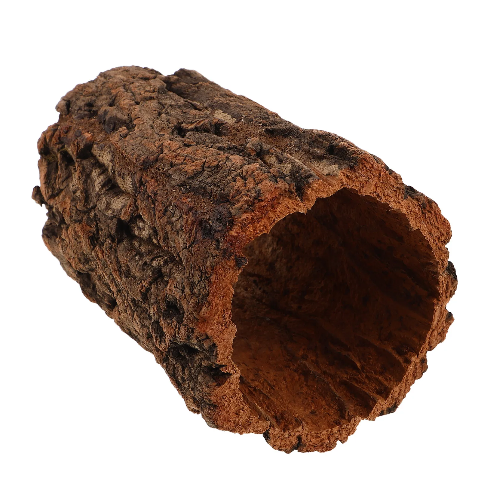 Cork Bark Reptile Hide Cave Simulates Hollow Log Secure Moist Hide for Geckos Snakes Frogs Tarantulas Hermit Crabs Rainforest
