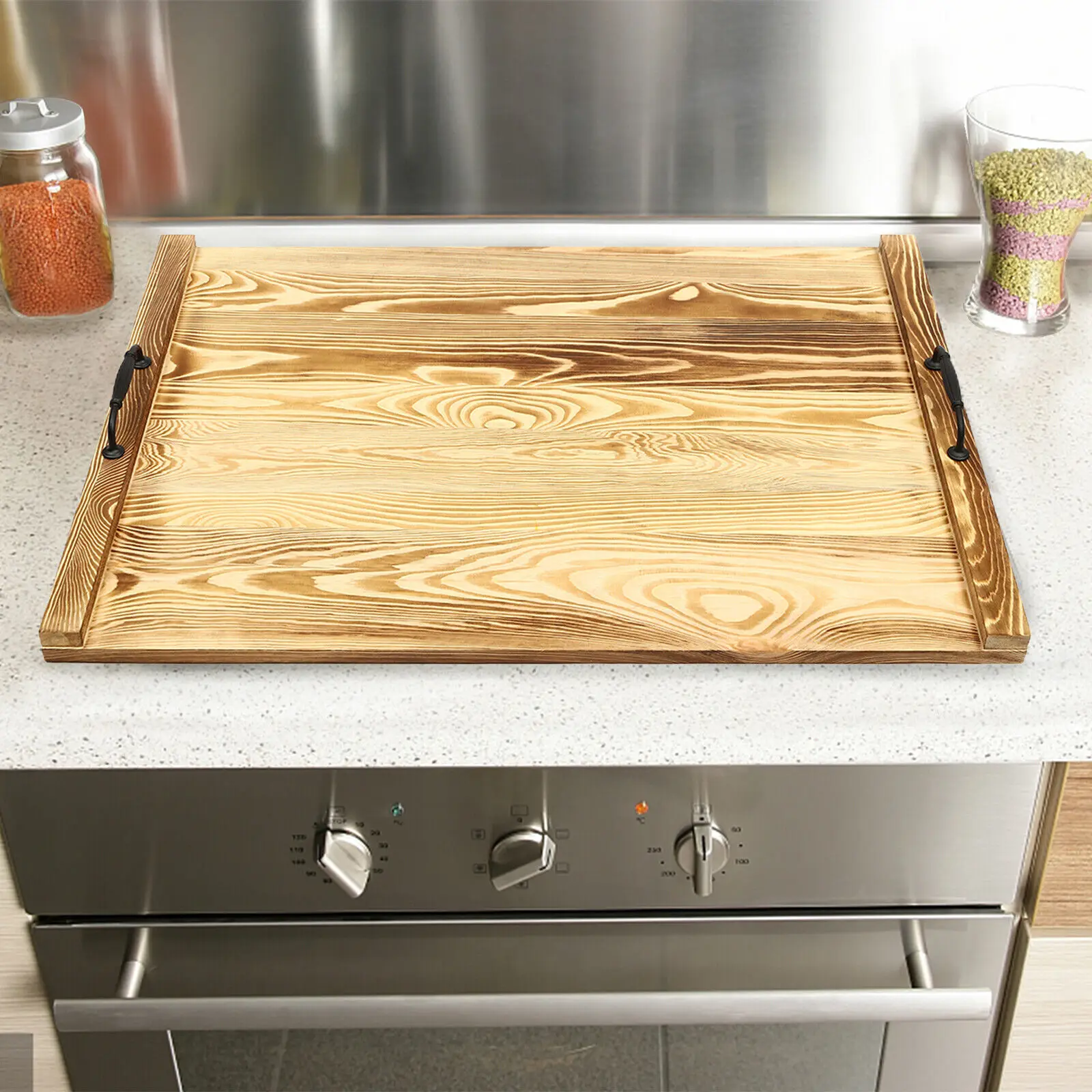 Noodle Board Stove Cover Pine Wood Stove Top Cover fit: Electric Stove Gas Stove