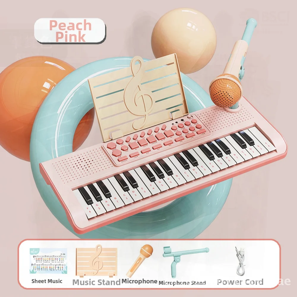 لعبة الجهاز الإلكتروني متعددة الوظائف للأطفال مع ميكروفون، آلة موسيقية للمبتدئين في البيانو، تعليم موسيقى الطفل