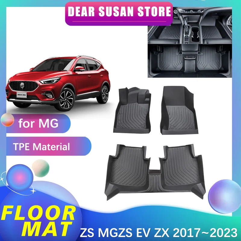 

Car Floor Mat For MG ZS MGZS EV ZX ZST VS 2017~2023 2018 2019 Part Foot Panel TPE Liner Carpet Pad Custom Cover Rug Accessorie