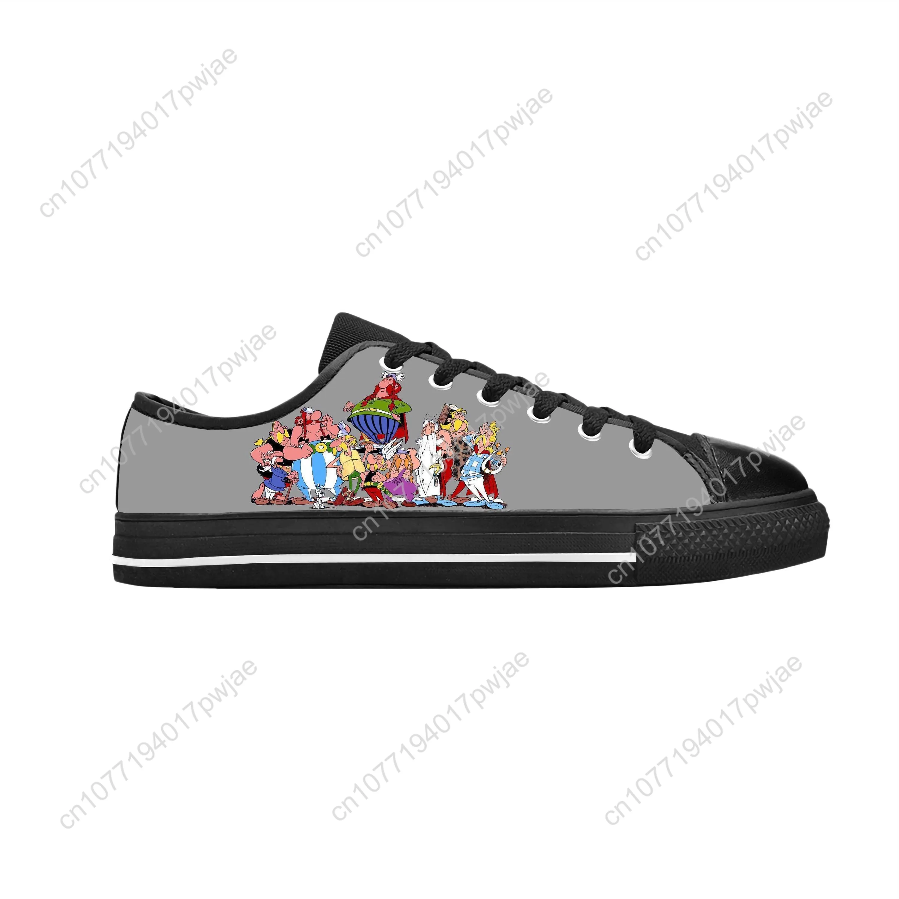 Asterix Adventure Obelix Anime Cartoon Manga Comic Casual Cloth Shoes Low Top, zapatillas cómodas transpirables con estampado 3D para hombres y mujeres