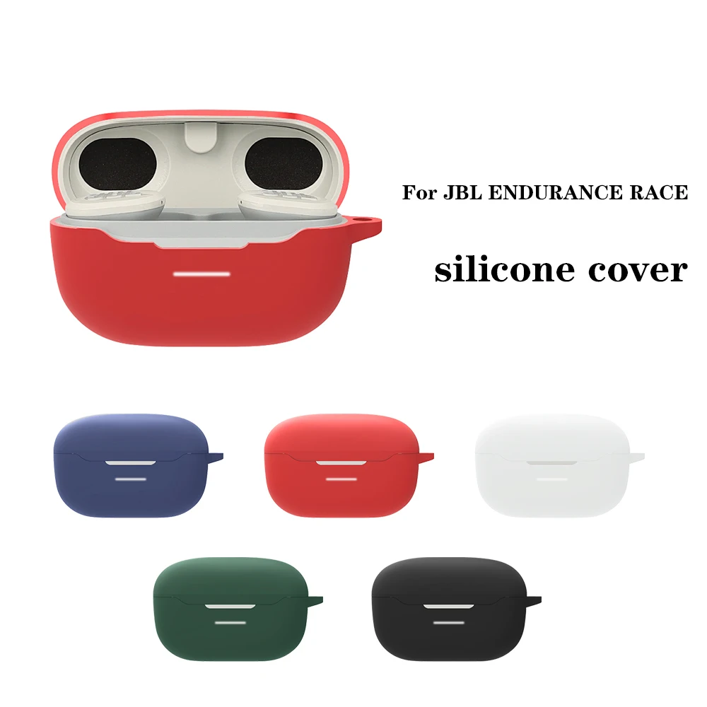 ซิลิโคน Case สำหรับ JBL ENDURANCE RACE สี Anti-Drop หูฟังป้องกันกรณีนุ่มหูฟังพร้อม Hook