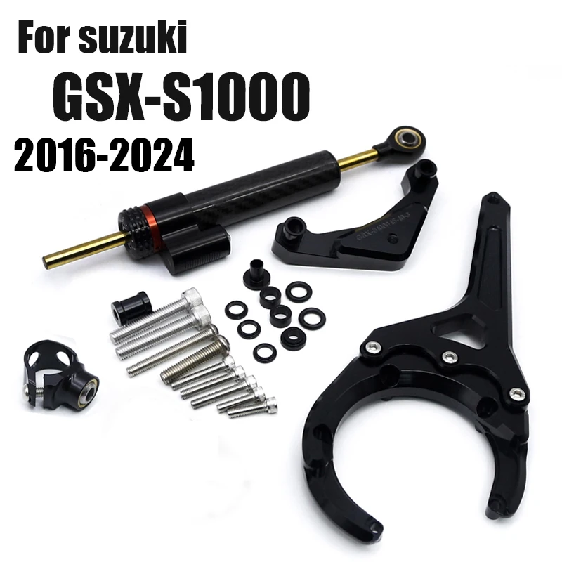 

2023 2024 For Suzuki GSXS GSX-S 1000 GSXS1000 GSX-S1000F 2016-2022Carbon Steering Damper Stabilizer Bracket Support Mounting Kit