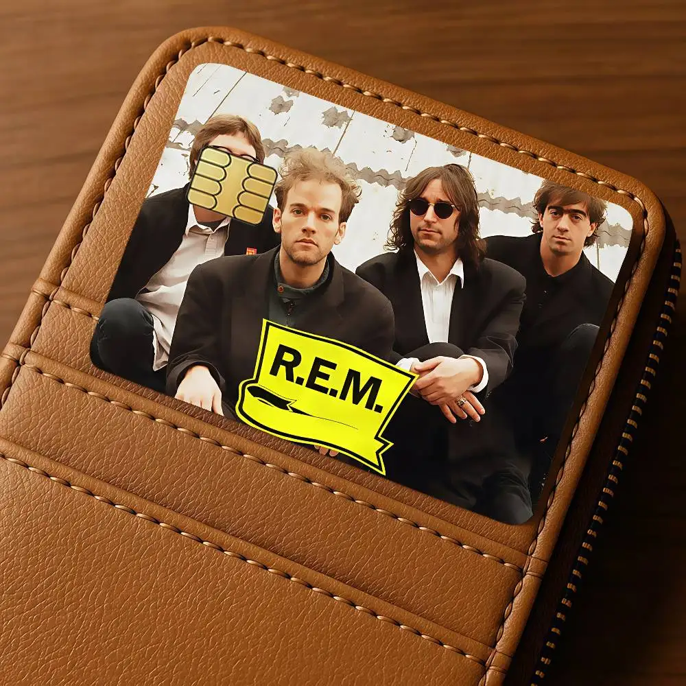 Band R.E.M Credit Skin Cover Card Stickers 4PCS Film Bus Pass Front Decoration Bank Debit Waterproof