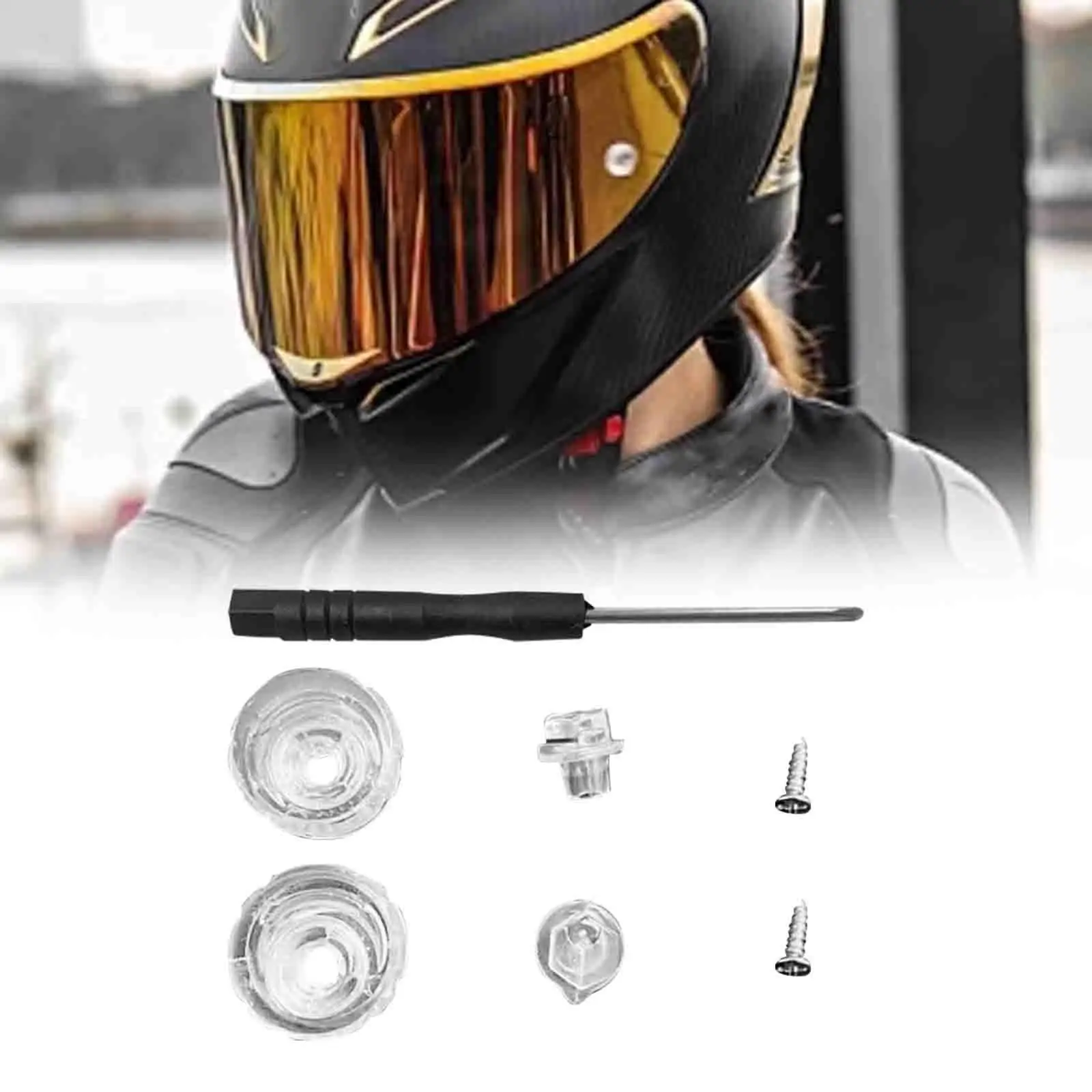 خوذة إدراج دبوس مادة البولي بروبيلين أجزاء ثابتة ذات رؤية واسعة لملحقات خوذة الدراجة النارية سهلة التركيب