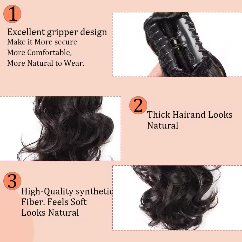 Claw Clip Ponytail Extension 18"&24 Clip in Wavy Synthetic Ponytail Hair Extensions Long Pony Tails for Women Extensions - Image 4