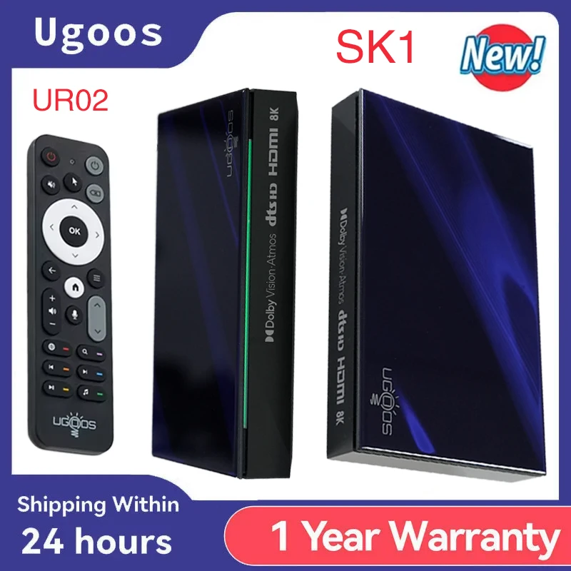 

Original Ugoos Smart TV Box SK1 Android 11 Amlogic S928X-K 8GB 128GB Wifi6 BT5.2 1000M Set Top Box Dolby Widevine L1 DTS Support