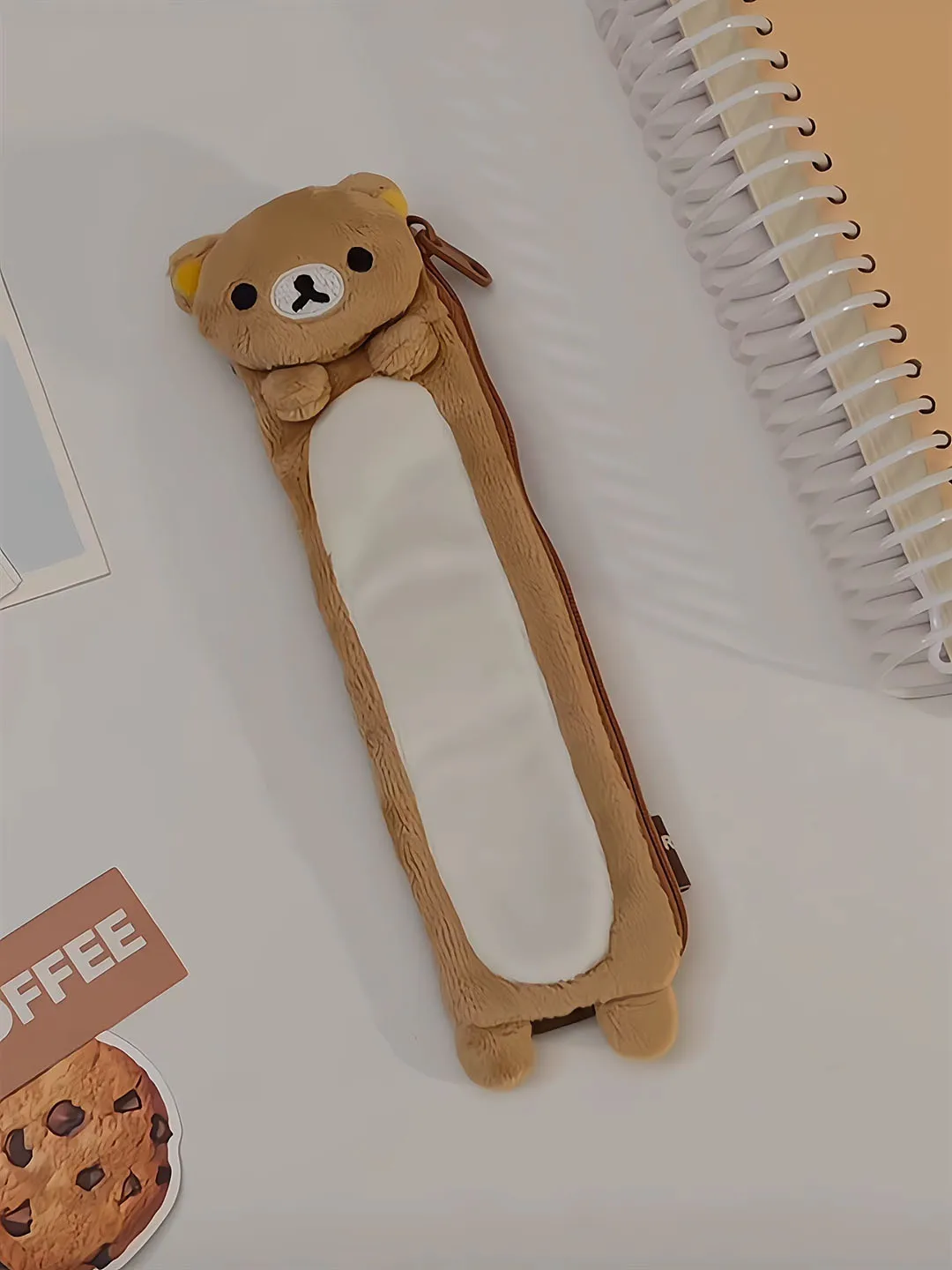 New Cute Rilakkuma Bear Plush Pen Pouch Band Cases for Girls Kids School Pencil Case Container Organizer Bag