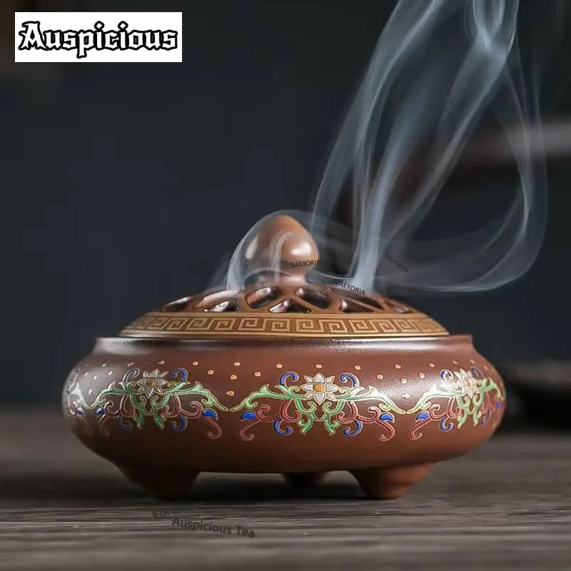 Creative Cloisonne Enamel Color Incense Holder Vintage Incense Smoke Waterfall Smell Distributor Tea Ceremony Ornaments Crafts