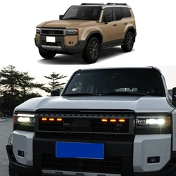 for Toyota Land Cruiser Prado 250 Series 2024 Grille small yellow light front grille LED daytime running light warning light