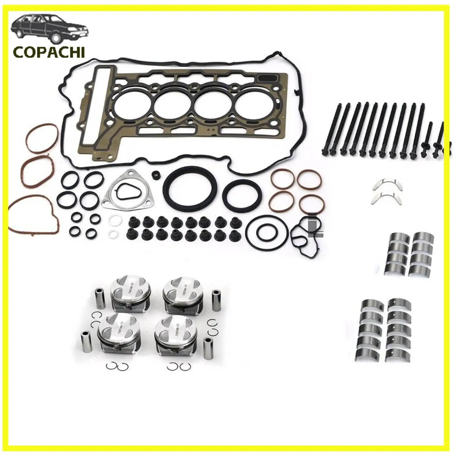 N12 N16 Engine Overhaul Rebuild Kit Φ77mm (STD) CR 11:1 11257589348 11257567926 for BMW Mini Cooper Clubman R55 R56 1.6L Car