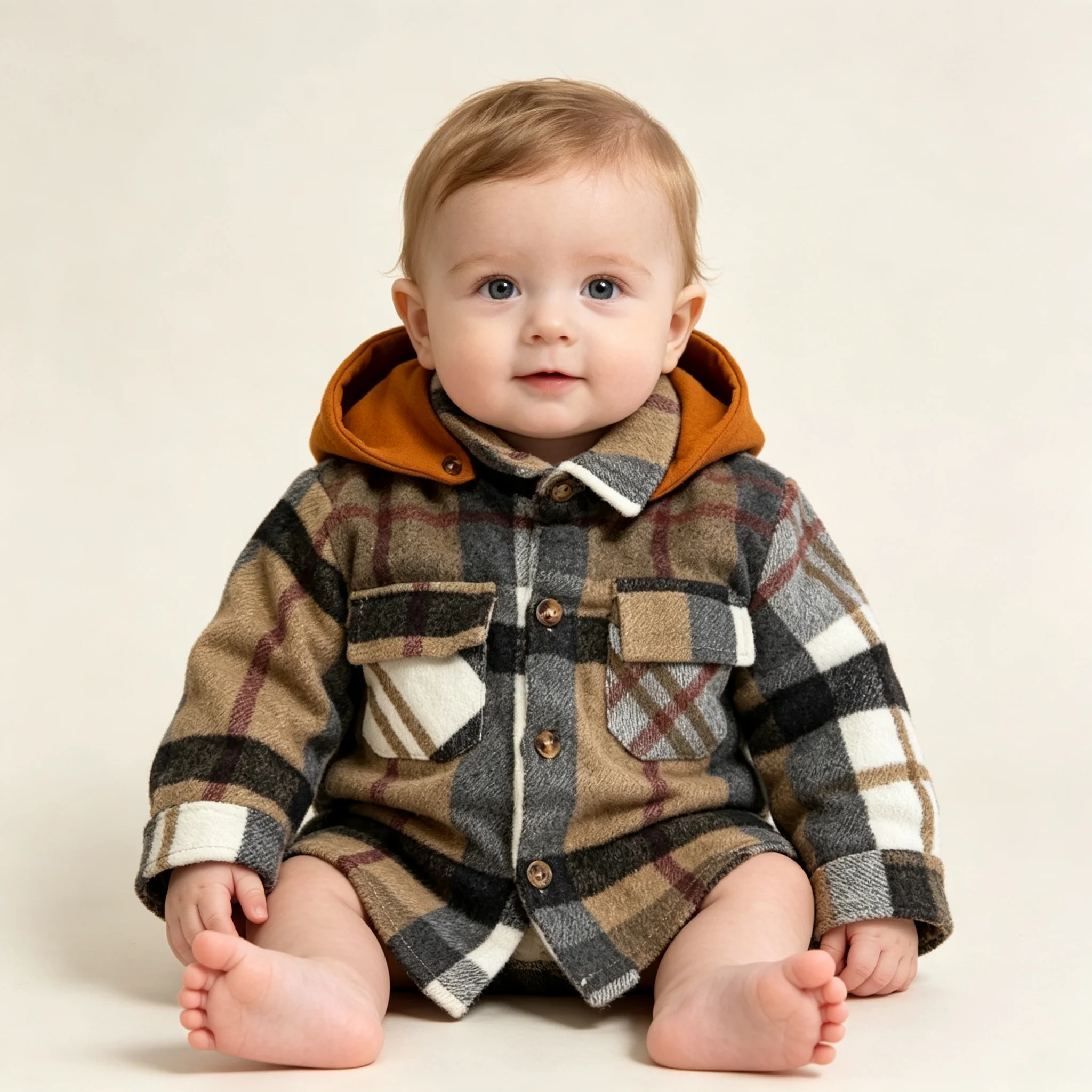 Autumn Baby Jackets Casual Spring Plaid Hooded Outwear Infant Toddler Boys Coat Kids Clothes Outftis