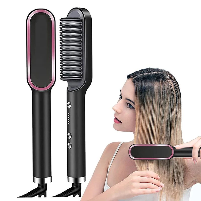 Multifunktion ale ionische Haar glätter Locken wickler Bürste schnell erhitzen Locken wickler Glätte isen Kamm Styler elektrische schnelle Heizung Kamm