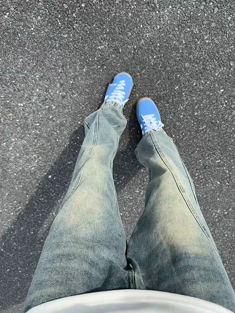 

Cleanfit American High Street Waed Slim Fit Straight Leg Bell Bot Jeans Men's Faionable Casual Wear All Seasons