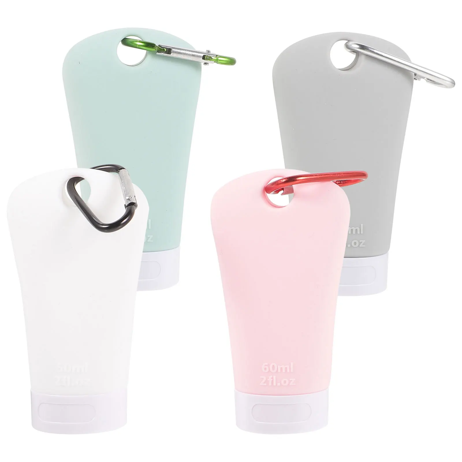 Bottiglie per lozione shampoo riutilizzabili da viaggio portatili da 4 pezzi Bottiglie per dispenser in silicone da spremere per dimensioni da viaggio Bottiglia per shampoo vuota