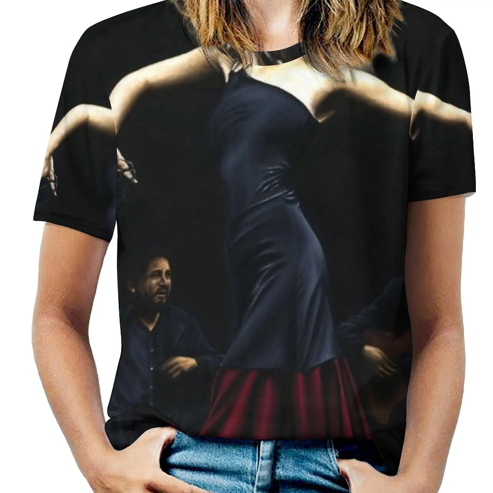 Encantado Por Flamenco Woman'S T-Shirt Spring And Summer Printed T Shirts Crew Neck Pullover Top Beautiful Contemporary Dance