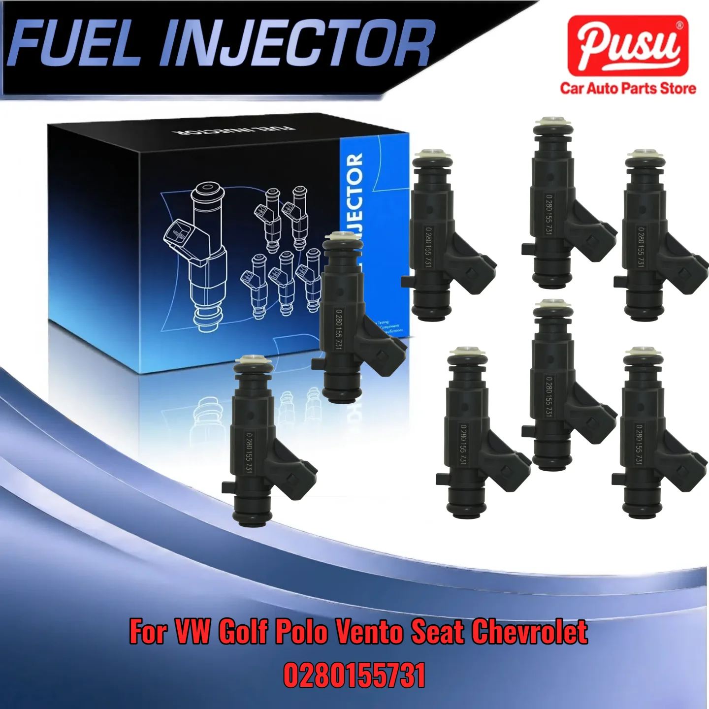

SET of 8 Injector Nozzle for Vw Golf Polo Mk3 Caddy 9K9A 6H 6K1 6K2 Replaces 0280155731