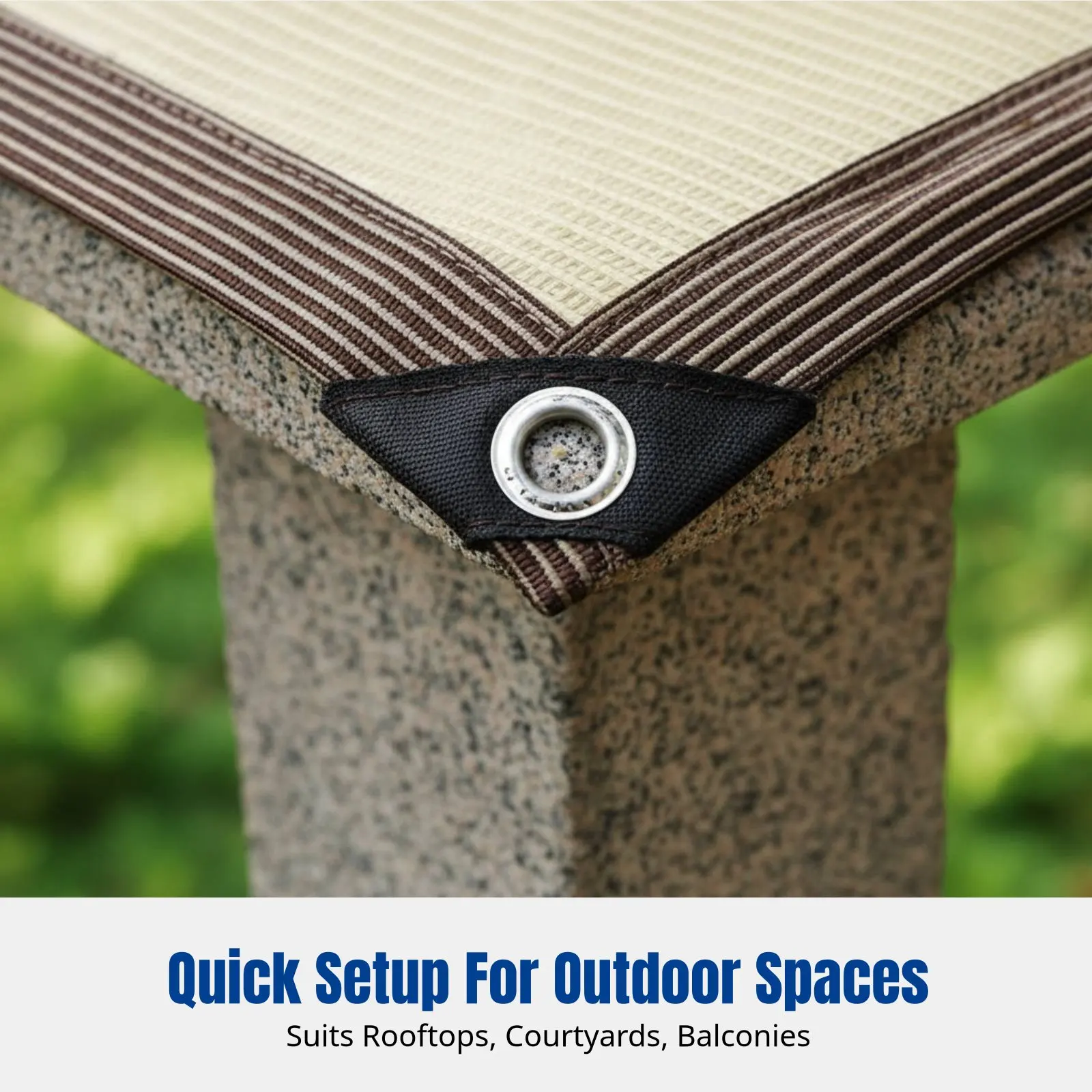 

Tan Mesh, Reinforced and Thickened for Protection and Heat Insulation, Great for Outdoor Patios, Balconies, Rooftops