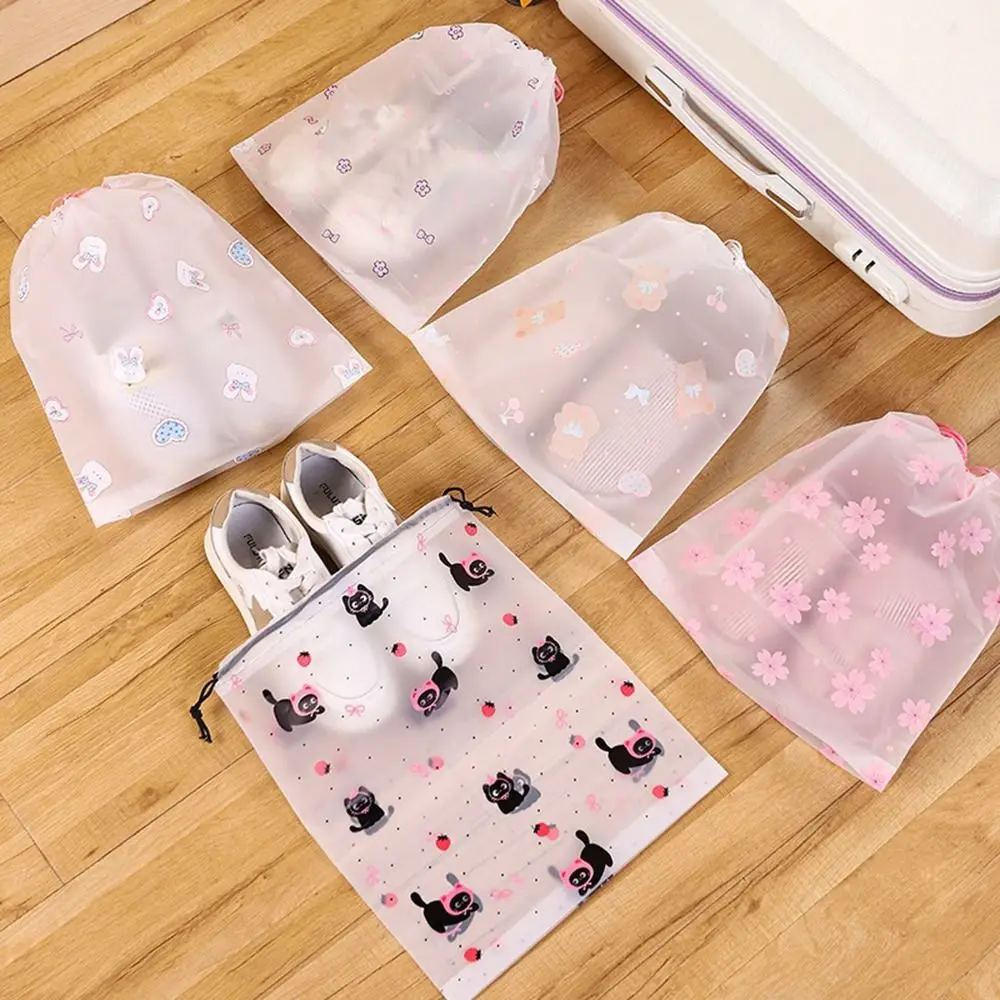 10Pcs New Cartoon Shoe Storage Bags Waterproof Bow Rabbit Shoe Organizer Set Moisture-proof Reusable Drawstring Bags