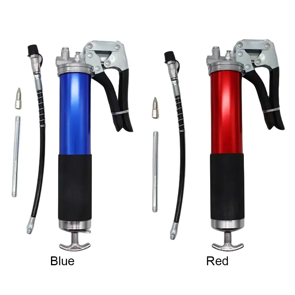 Greasing Injection 6000-7000 PSI Aluminum Alloy Manual Grease Gun Injector 400CC with Flexible Hose Heavy Duty Maintenance Tools