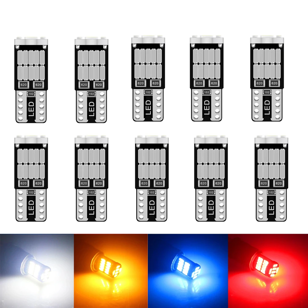 

2/10PCS Canbus W5W led T10 LED Bulbs 26SMD 4014 For Car Parking Position Lights,Interior Map Dome Lights 12V White Amer bright