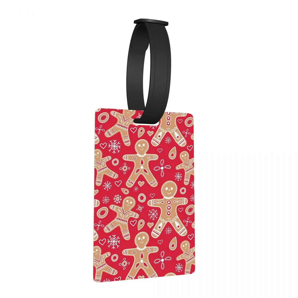 

Christmas Gingerbread Men Pattern Luggage Tags Suitcase Accessories Portable Baggage Boarding Tag Label Holder ID Name Address