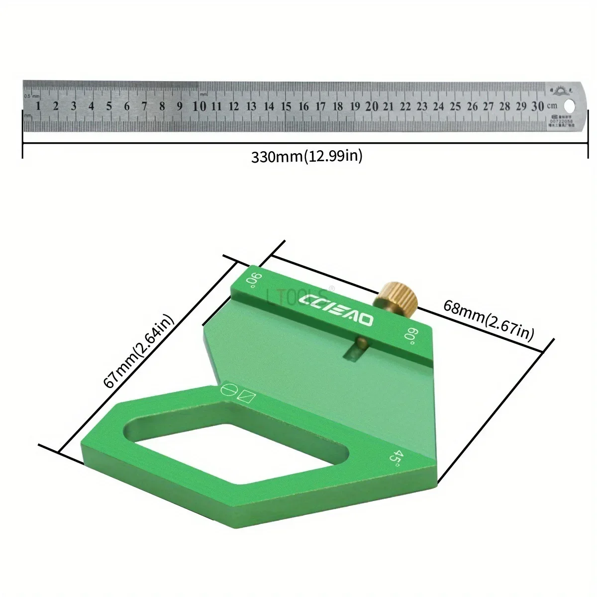 

Woodworking Marking Ruler Durable Aluminum Alloy Limit Block Detachable Angle Mark Multi Specification Angle Mark Auxiliary Tool