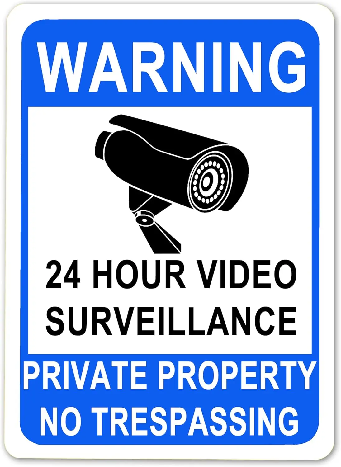 Metal Tin Signs- Private Property No Trespassing Sign,Video Surveillance Signs Outdoor,Indoor,Security Camera Sign for Home,B