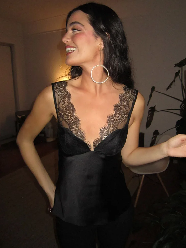 HH Women Satin Texture Lace Mini Skirt Set Zipper Vintage Top+High Waist Splice Backless Bow Decoration Pleated Summer Skirt