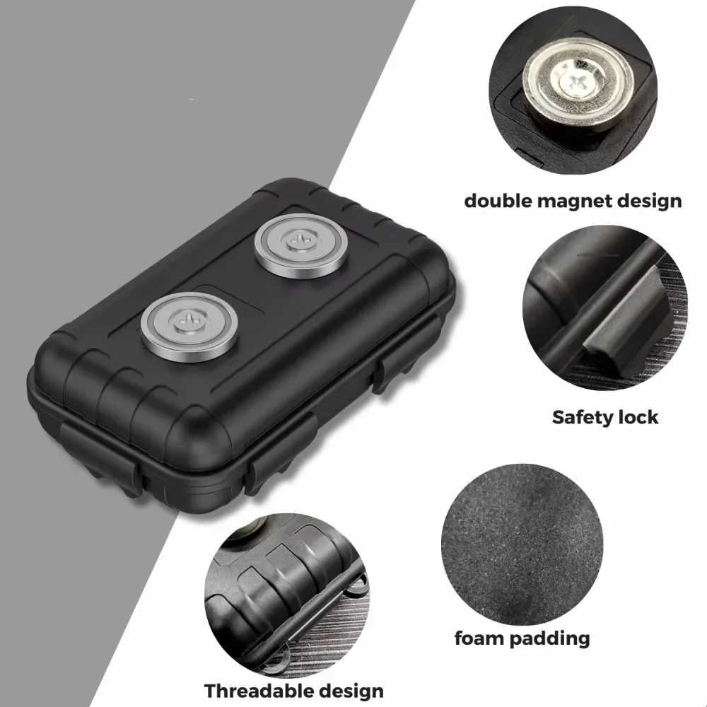 1Pcs Upgraded Magnetic Key Holder Waterproof Rustproof under Car Hide Box Multifunctional Key Hider for Spare Key