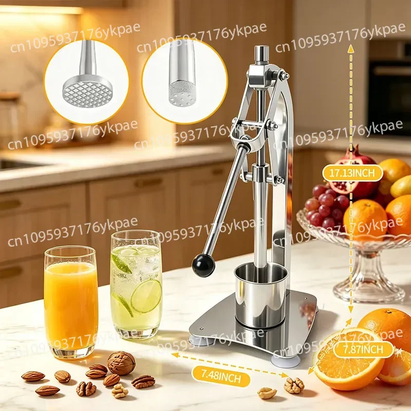 Multifunctional Stainless Steel 304 Double Head Manual Lemon Juicer Juicer Juicer with Cup Household Stall Juice