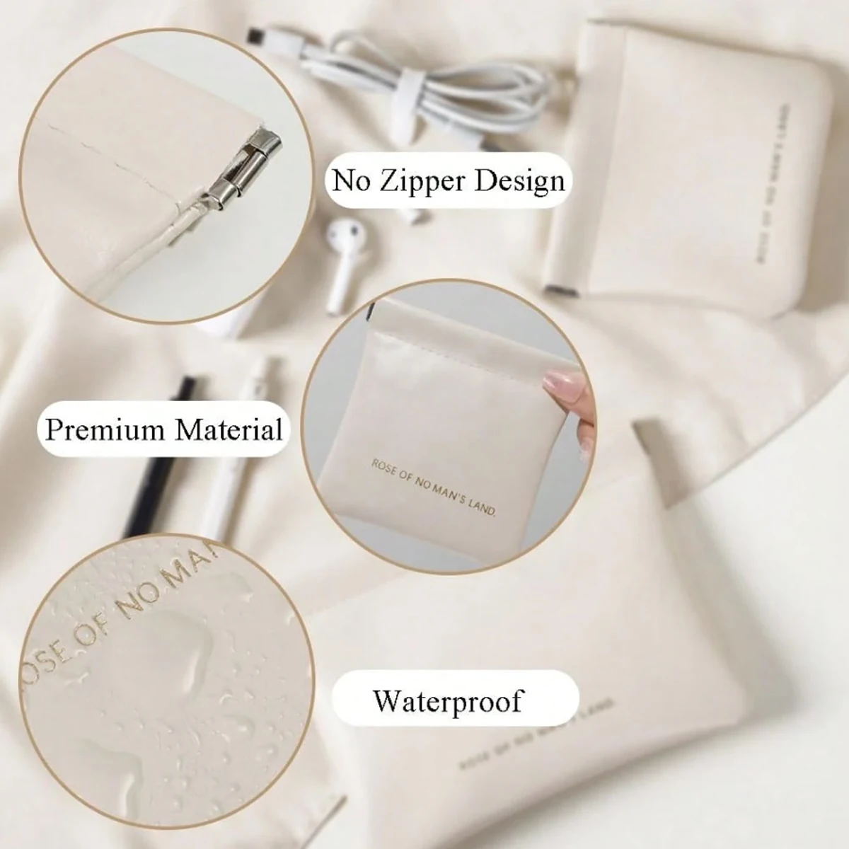 Can Be Used As A Loose Storage Bag For Earphones And Can Also Be Used As A Portable And Compact Makeup Bag With An Inner Lining