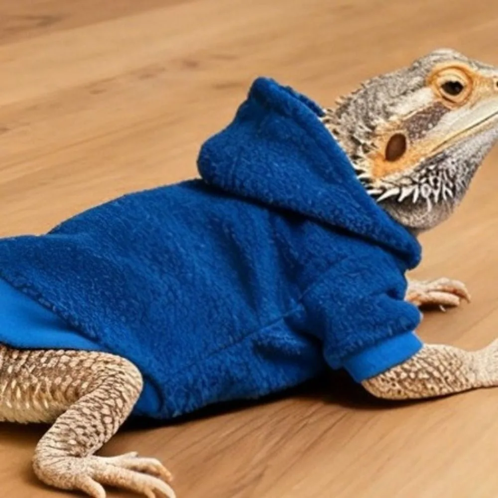 

Ferret Hoodie Warm Lizards Clothes Solid Color Soft Bearded Dragon Hoodie Windproof Pet Coat Jacket Pet Show