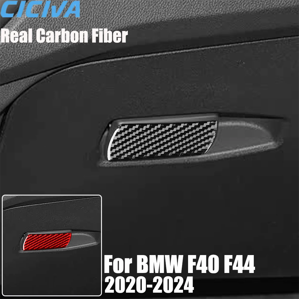 

Real Carbon Fiber Car Accessories Glove Storage Handle Cover Soft Sticker For BMW 1/2 Series F40 F44 2020 2021 2022 2023 2024