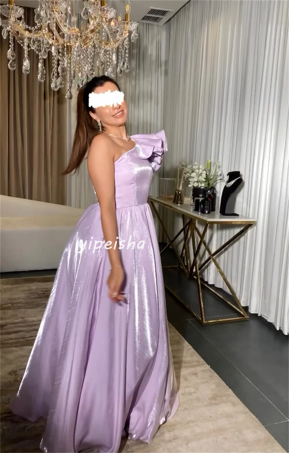 Personalizado moda formal cetim plissado ruched drapeado a linha de um ombro vestidos longos quinceanera vestidos estilo moderno combinando c