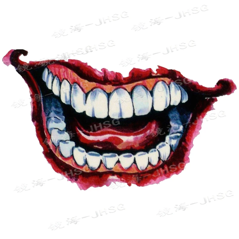 Scary Devil Tooth Helmet Car Sticker JDM Motorcycle Sticker Waterproof Camping Car Fun External Decoration