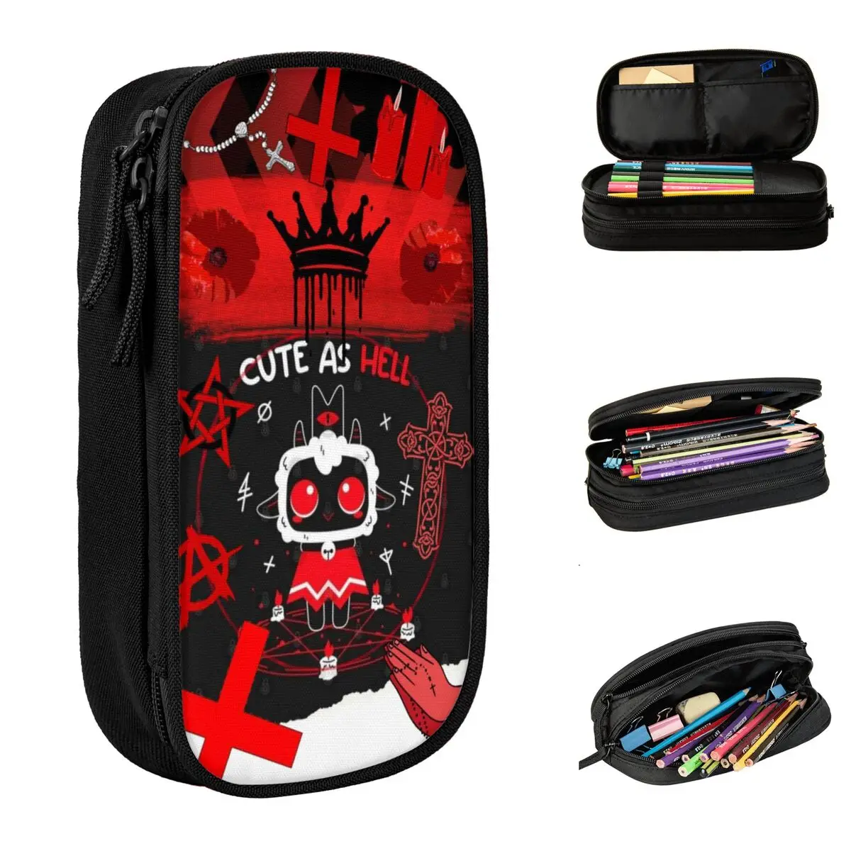 Fun Cult Of The Lamb Game Pencil Cases Pencil Box Pen for Student Big Capacity Bag School Supplies Gifts Stationery