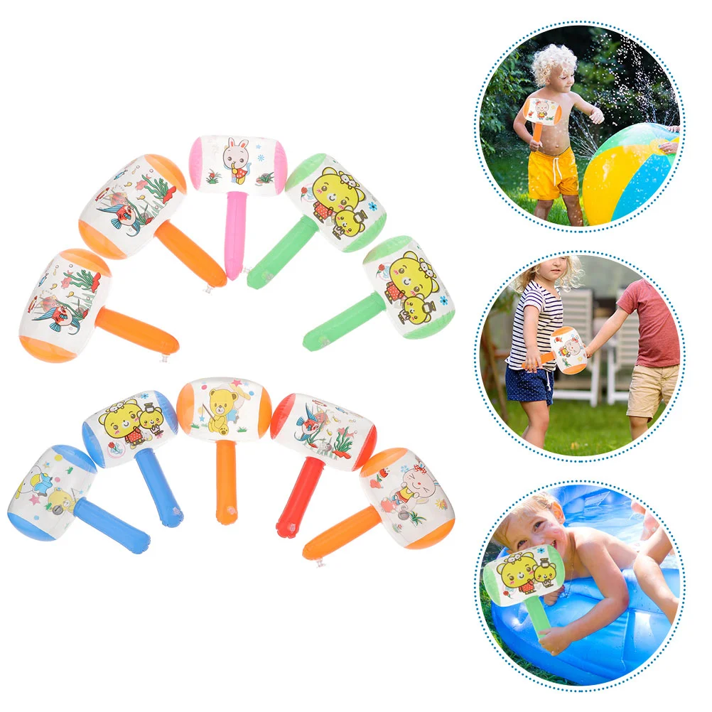 8 Pcs Squeaky Hammer Inflatable Small Toys Party Favors Pneumatic Blow up Plastic Pool