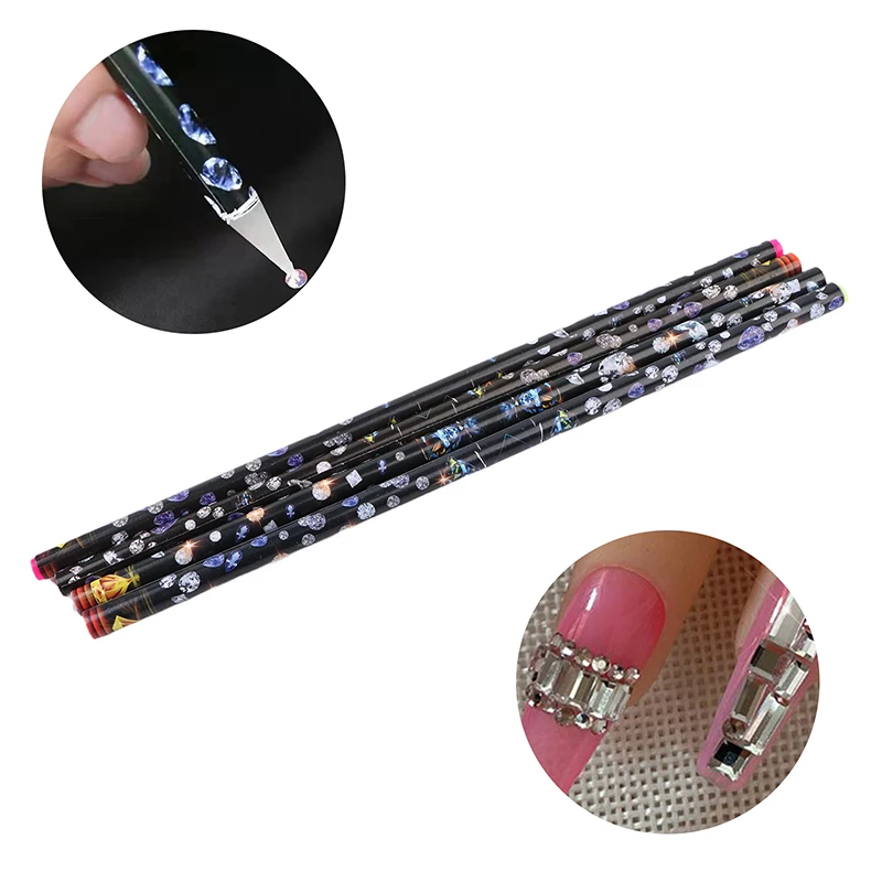 1pcs Crayon Wax Dotting Pen Pencil Nail Art Self-adhesive Rhinestones Gems Drilling Picking Picker Tips Manicure Tools